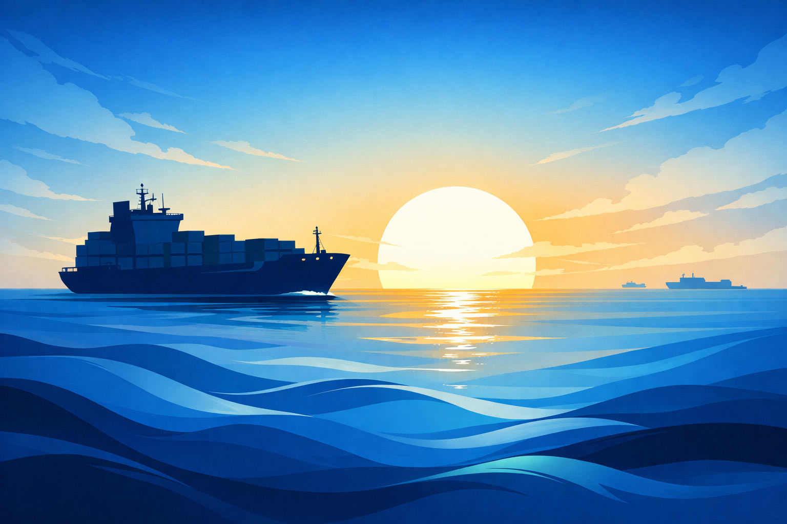 Ілюстрація корабля в морі